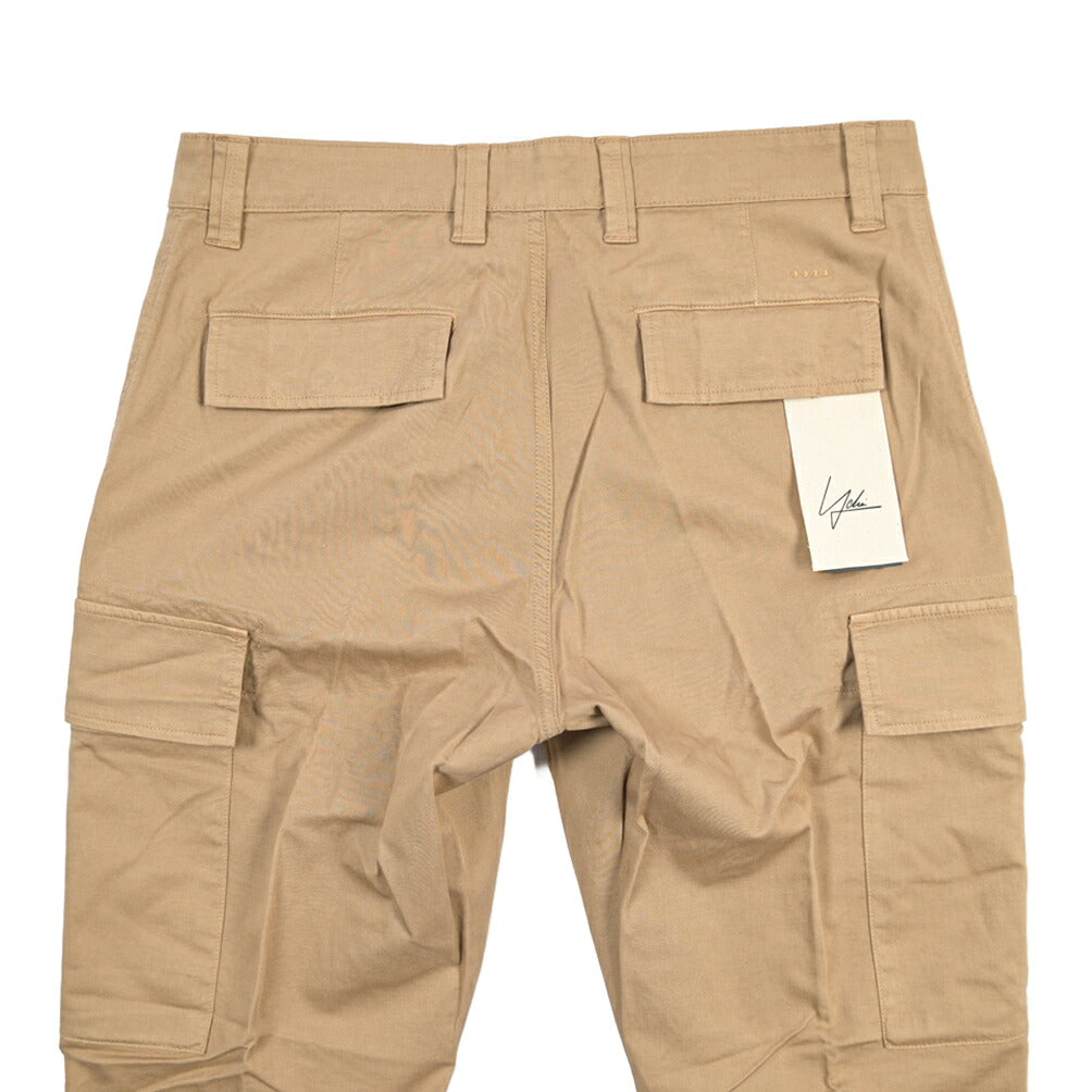 YCHAI “ROBUSTO” リネン混コットン ノータックカーゴパンツ / TAPERED FIT