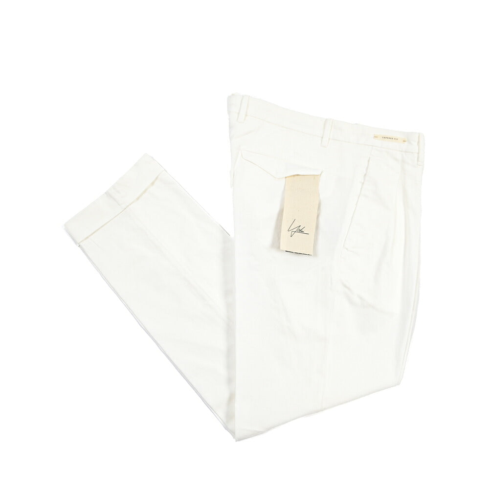 SUMMER SALE｜YCHAI “ROBUSTO” リネン混コットン ツータックパンツ / TAPERED FIT