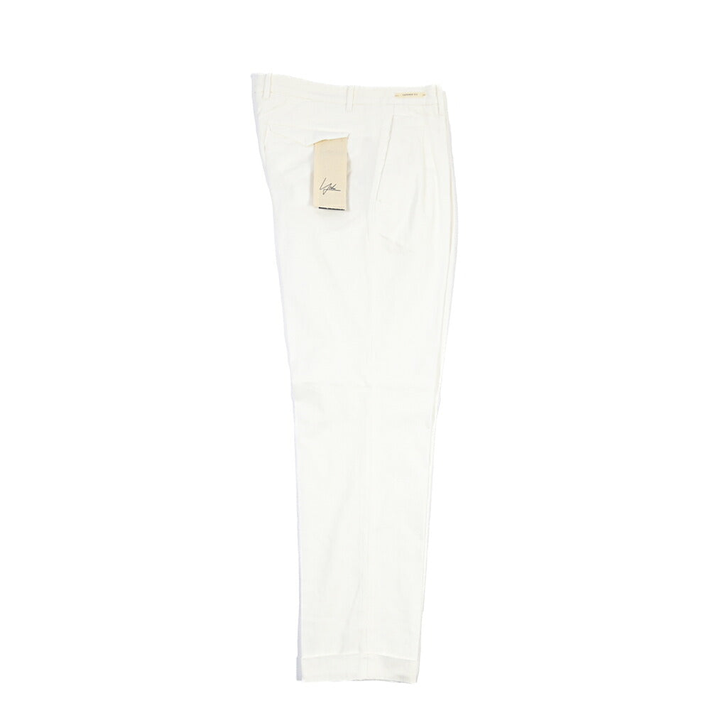 SUMMER SALE｜YCHAI “ROBUSTO” リネン混コットン ツータックパンツ / TAPERED FIT