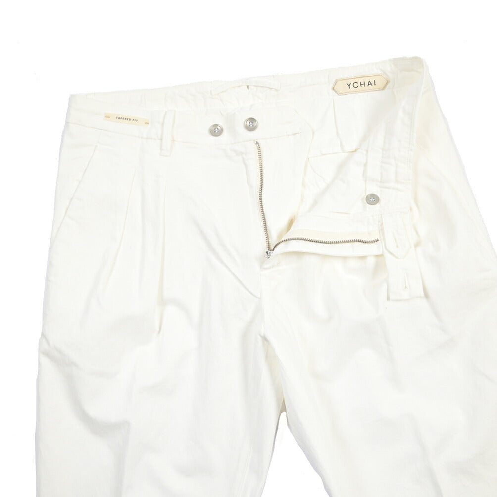 SUMMER SALE｜YCHAI “ROBUSTO” リネン混コットン ツータックパンツ / TAPERED FIT