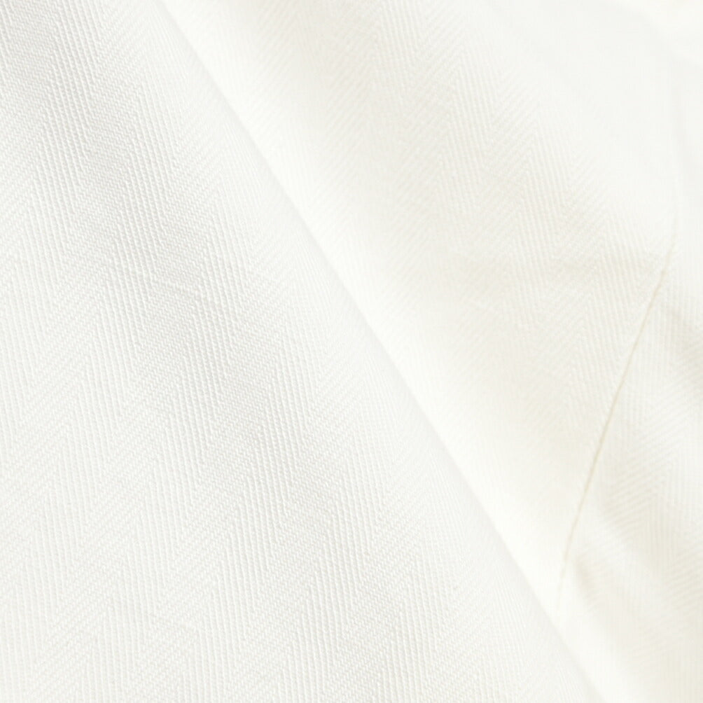 SUMMER SALE｜YCHAI “ROBUSTO” リネン混コットン ツータックヘリンボーンパンツ / TAPERED FIT
