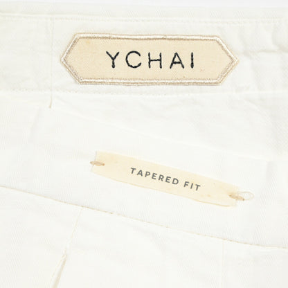 SUMMER SALE｜YCHAI “ROBUSTO” リネン混コットン ツータックヘリンボーンパンツ / TAPERED FIT