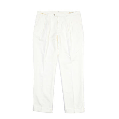 SUMMER SALE｜YCHAI “ROBUSTO” リネン混コットン ツータックヘリンボーンパンツ / TAPERED FIT