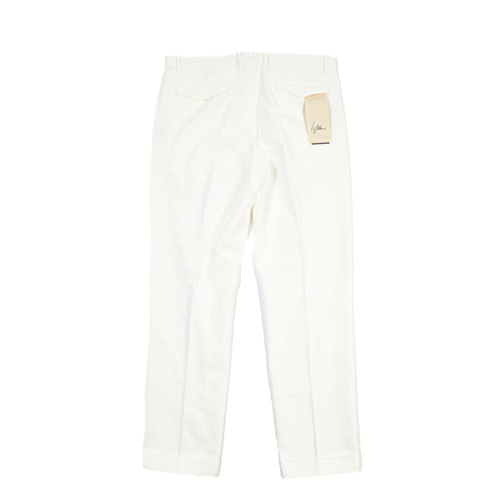 SUMMER SALE｜YCHAI “ROBUSTO” リネン混コットン ツータックヘリンボーンパンツ / TAPERED FIT