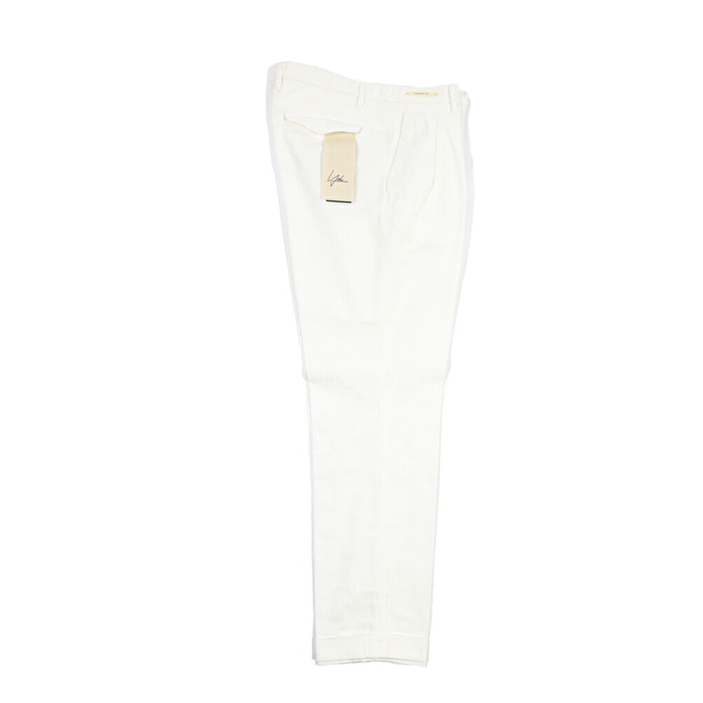 SUMMER SALE｜YCHAI “ROBUSTO” リネン混コットン ツータックヘリンボーンパンツ / TAPERED FIT