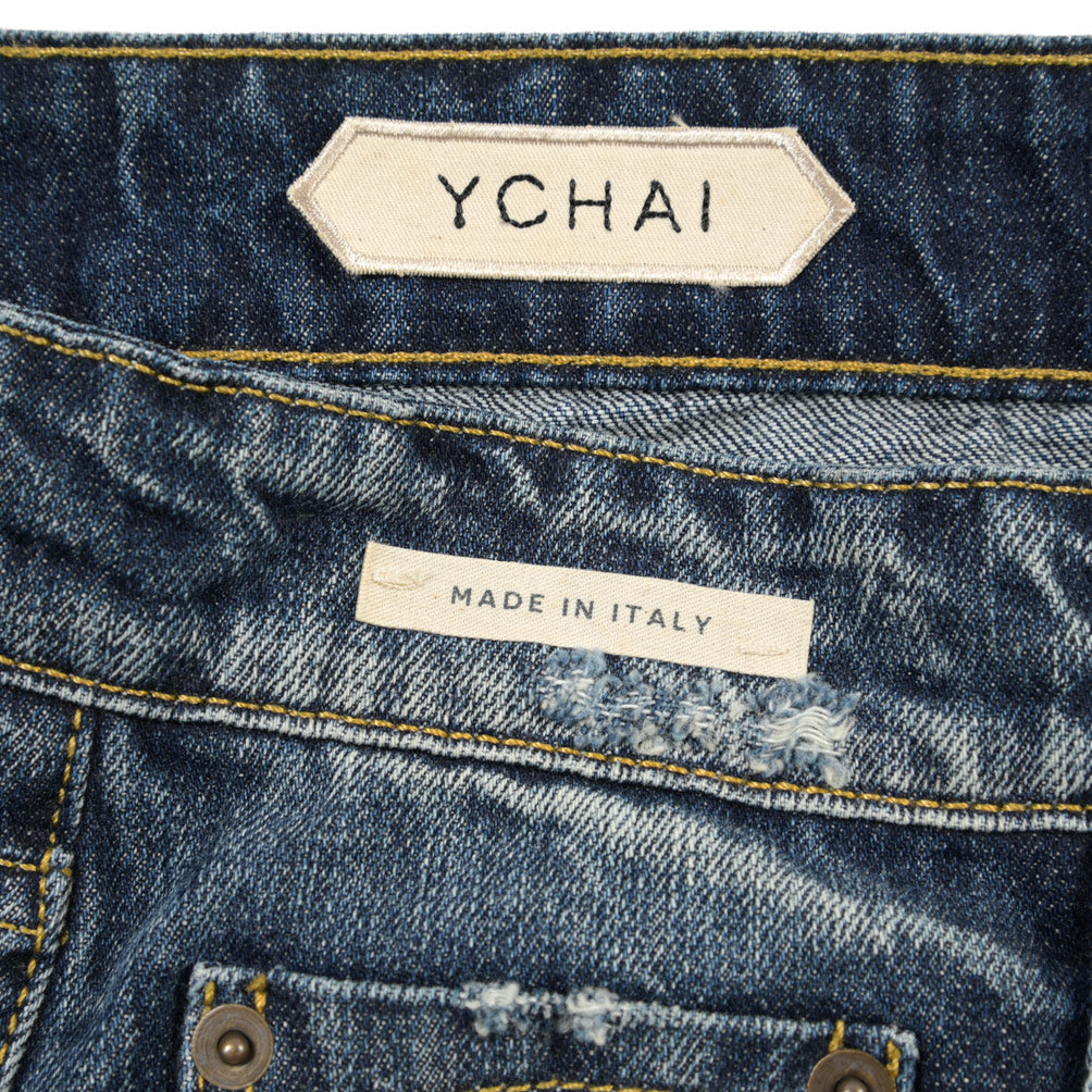 SUMMER SALE｜YCHAI “ROBUSTO” コットン100%デニム テーパードジーンズ / ダメージ加工 / TAPERED FIT