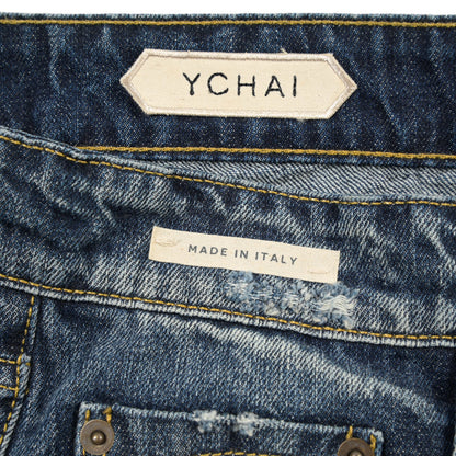 SUMMER SALE｜YCHAI “ROBUSTO” コットン100%デニム テーパードジーンズ / ダメージ加工 / TAPERED FIT
