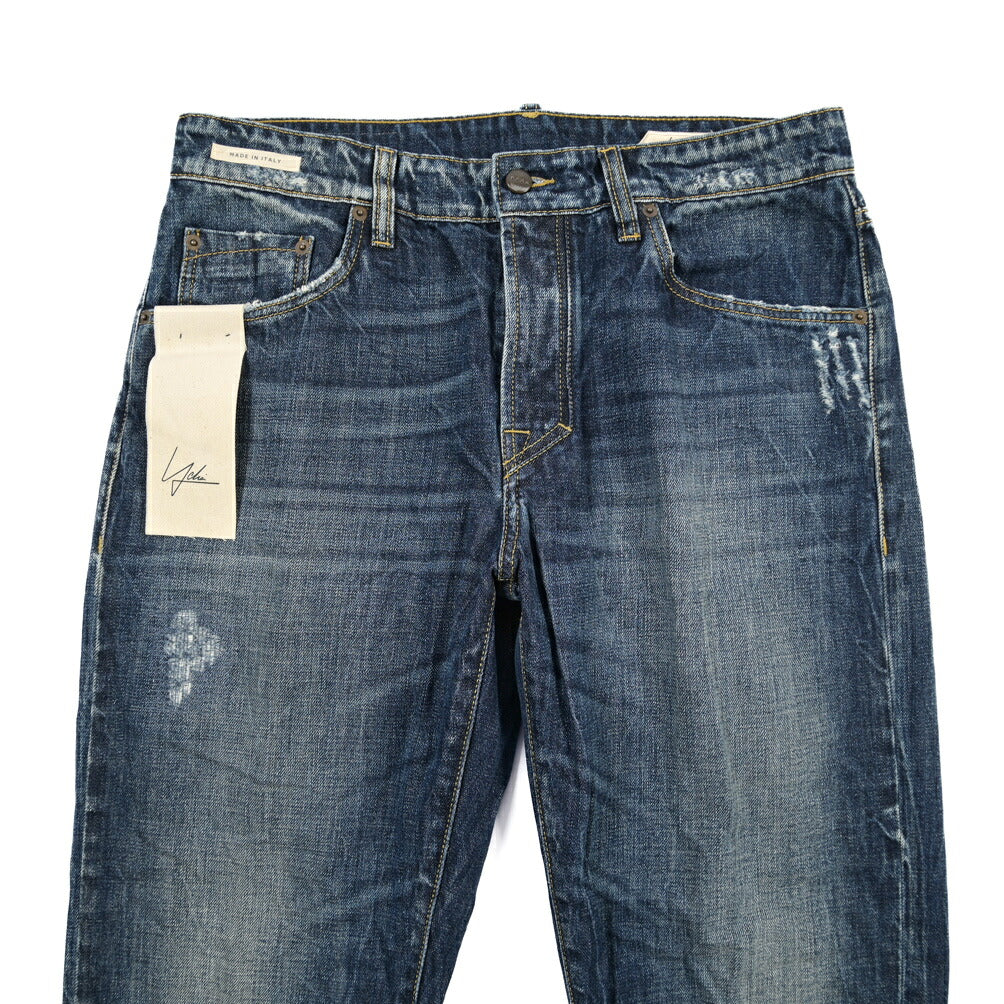 SUMMER SALE｜YCHAI “ROBUSTO” コットン100%デニム テーパードジーンズ / ダメージ加工 / TAPERED FIT