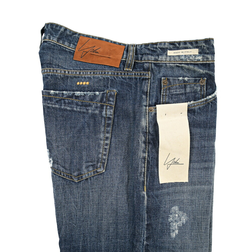 SUMMER SALE｜YCHAI “ROBUSTO” コットン100%デニム テーパードジーンズ / ダメージ加工 / TAPERED FIT