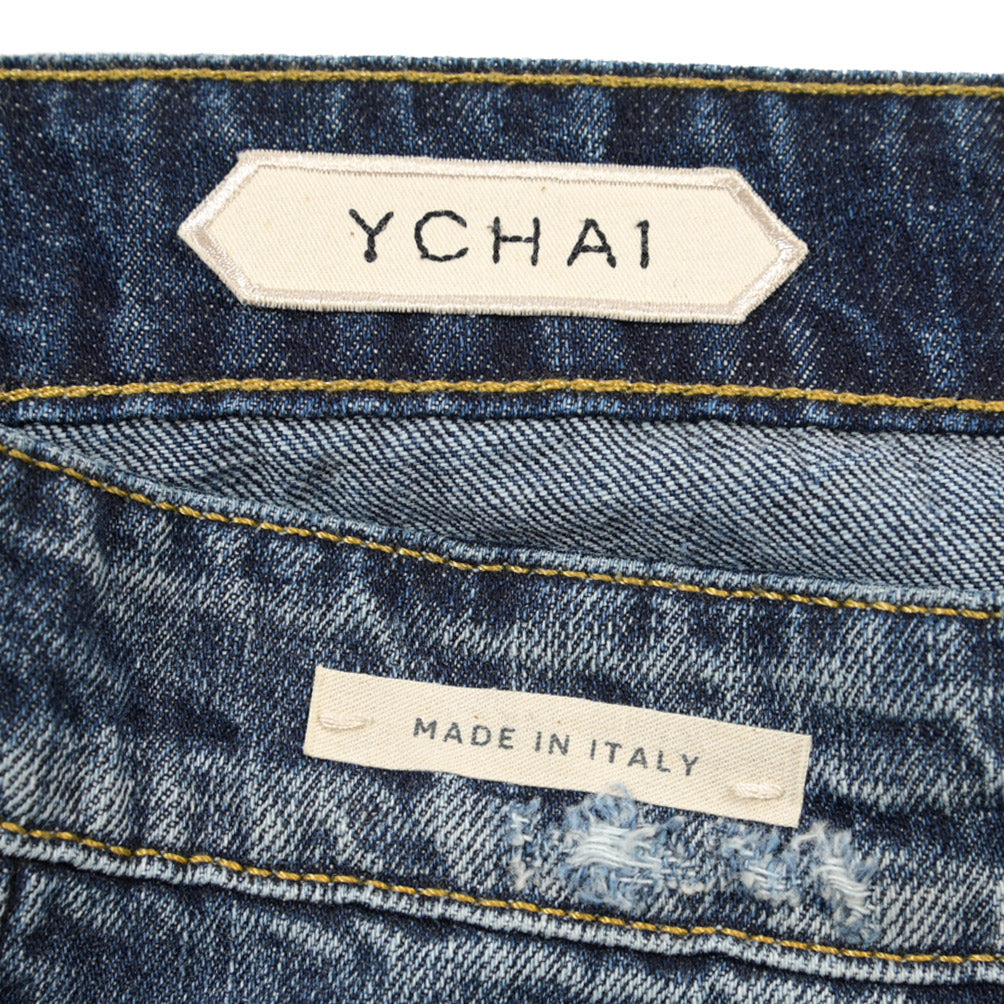 SUMMER SALE｜YCHAI “ROBUSTO” コットン100%デニム テーパードジーンズ / ダメージ加工 / TAPERED FIT