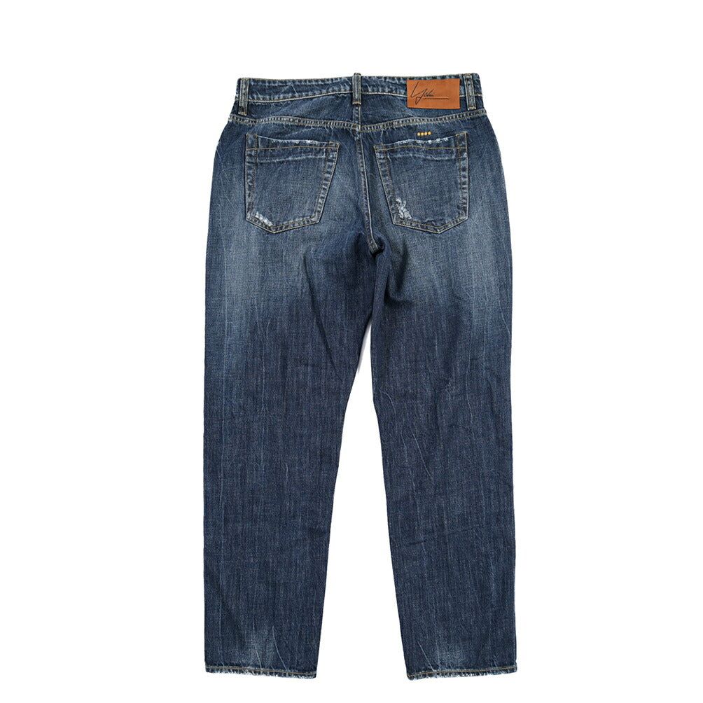 SUMMER SALE｜YCHAI “ROBUSTO” コットン100%デニム テーパードジーンズ / ダメージ加工 / TAPERED FIT