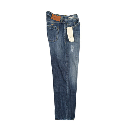 SUMMER SALE｜YCHAI “ROBUSTO” コットン100%デニム テーパードジーンズ / ダメージ加工 / TAPERED FIT