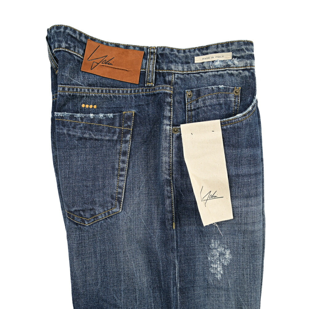 SUMMER SALE｜YCHAI “ROBUSTO” コットン100%デニム テーパードジーンズ / ダメージ加工 / TAPERED FIT