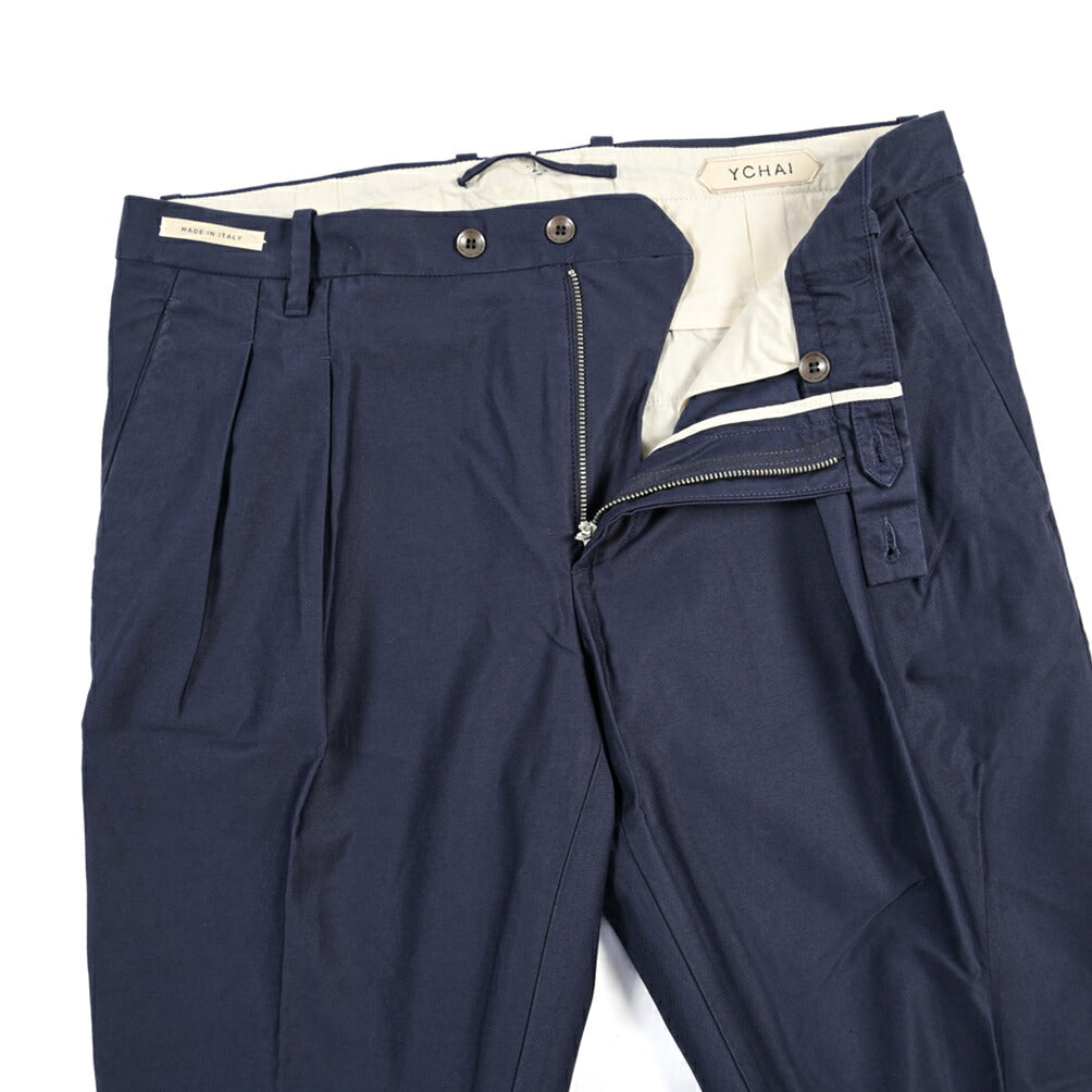 SUMMER SALE｜YCHAI “ROBUSTO” コットン100% ツータックパンツ / TAPERED FIT