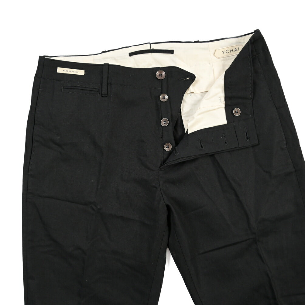 SUMMER SALE｜YCHAI “ROBUSTO” リネン混コットン ノータックパンツ / TAPERED FIT