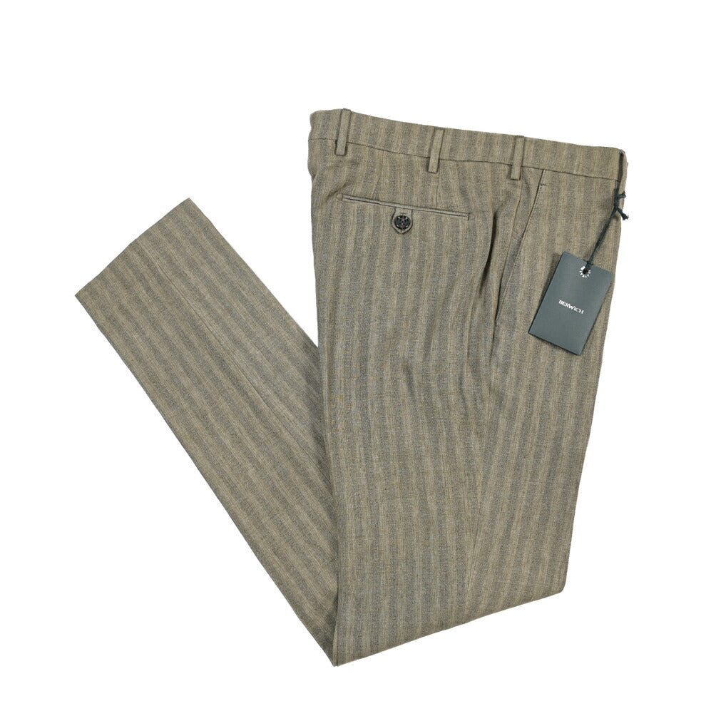 SUMMER SALE｜26SS BERWICH “MORELLO” リネン混 ノータックスリムパンツ