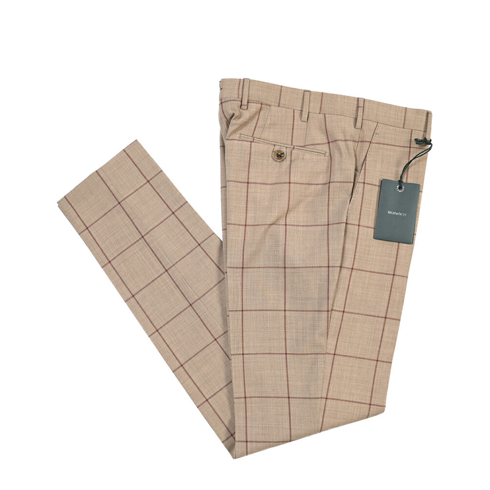 SUMMER SALE｜26SS BERWICH “MORELLO” ヴァージンウール100% ノータックスリムスラックス