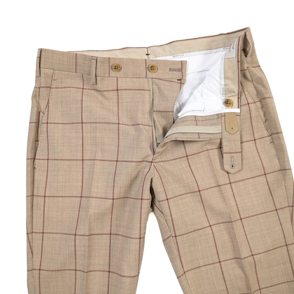 SUMMER SALE｜26SS BERWICH “MORELLO” ヴァージンウール100% ノータックスリムスラックス