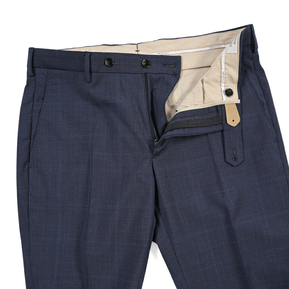 SUMMER SALE｜26SS BERWICH “MORELLO” ヴァージンウール100% ノータックスリムスラックス