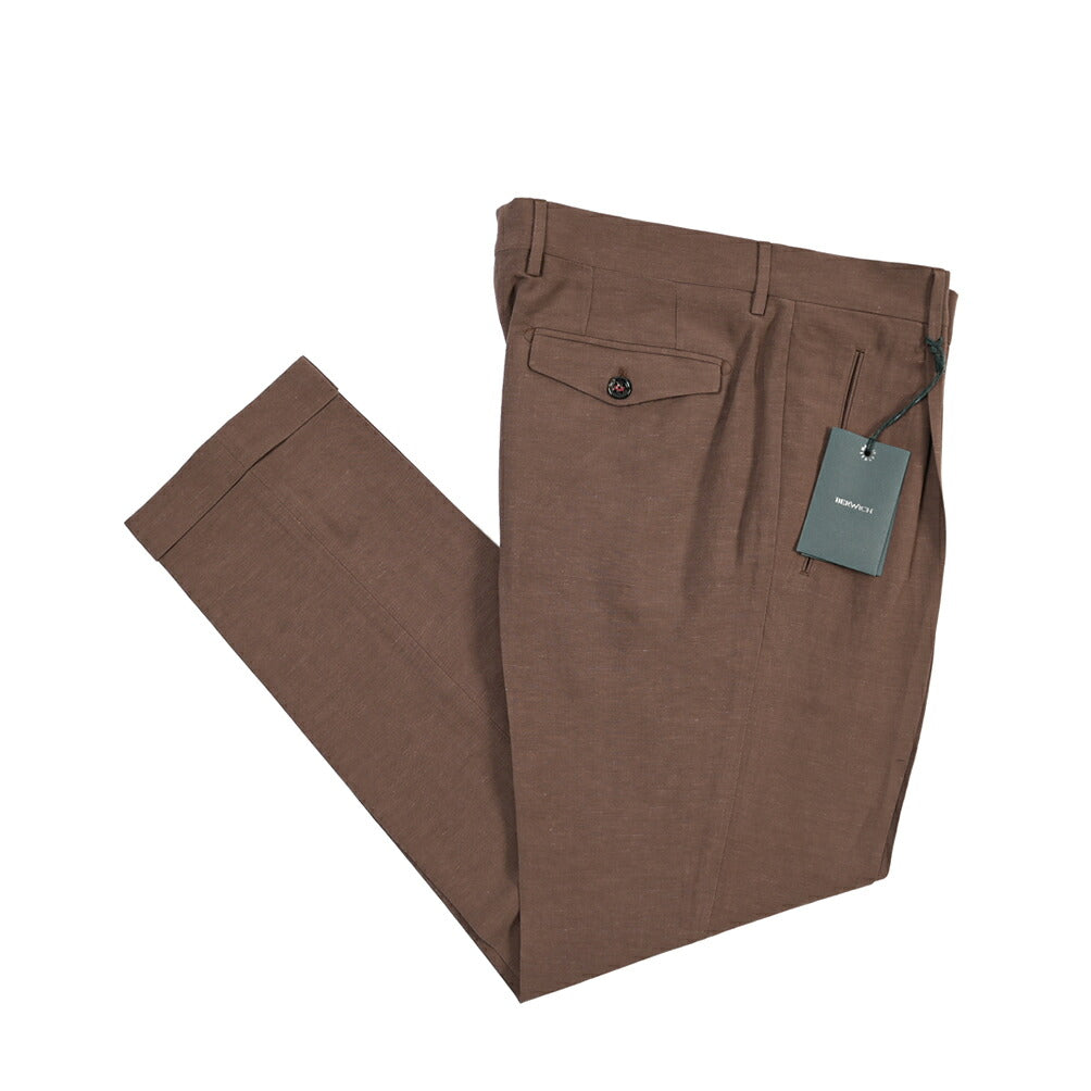 SUMMER SALE｜26SS BERWICH “RETRO THECA 1P” リネン混 ワンタックスラックス