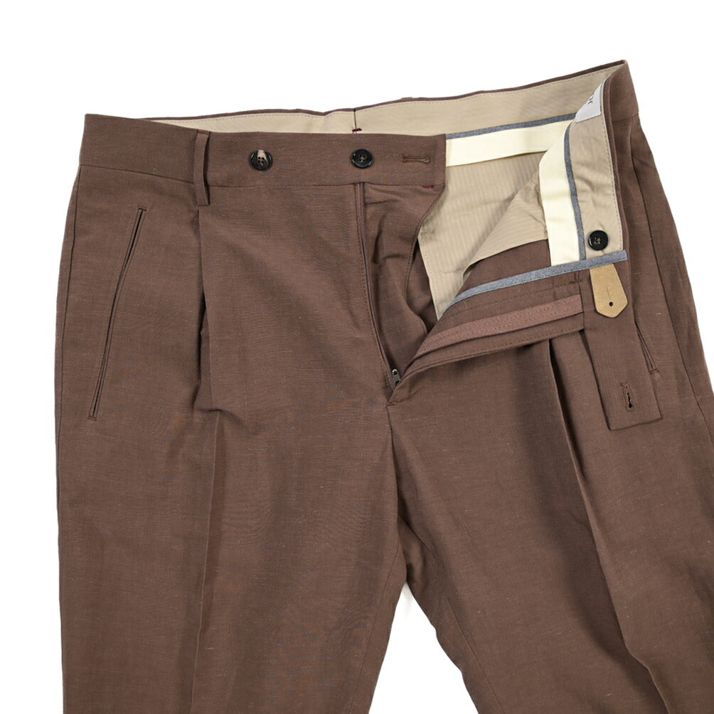 SUMMER SALE｜26SS BERWICH “RETRO THECA 1P” リネン混 ワンタックスラックス