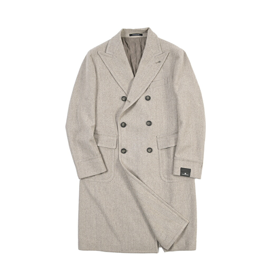 26-27AW TAGLIATORE “C-RUPERT” ヴァージンウール100% 6Bダブルヘリンボーンコート / Exclusive Garment
