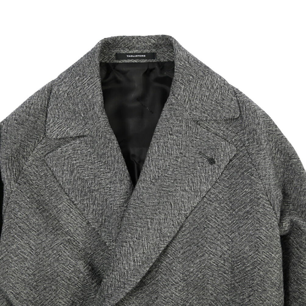 26-27AW TAGLIATORE “HENDRICKS” ヴァージンウール100% 2Bダブルヘリンボーンコート
