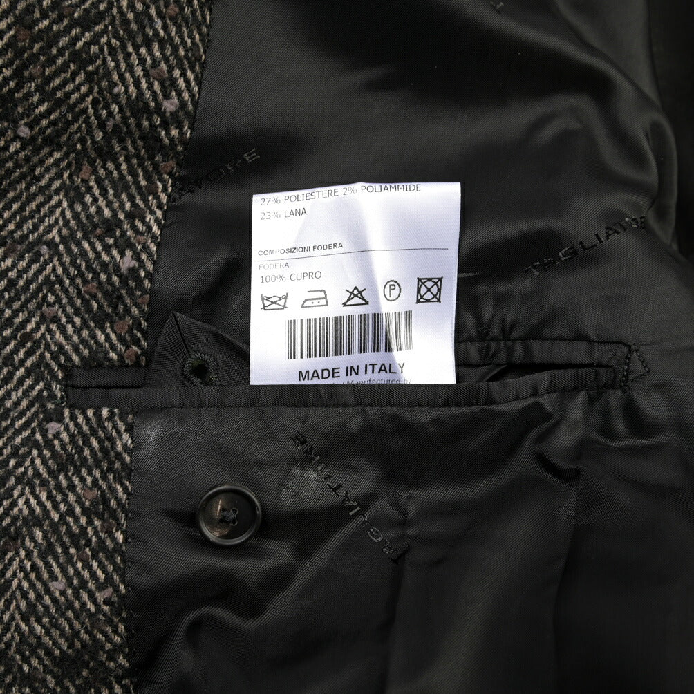 26-27AW TAGLIATORE “C-LD10B” ウール混 6Bダブルヘリンボーンコート / Exclusive Garment
