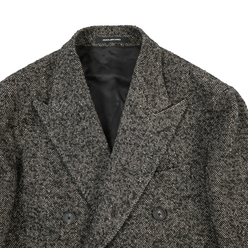 26-27AW TAGLIATORE “C-LD10B” ウール混 6Bダブルヘリンボーンコート / Exclusive Garment