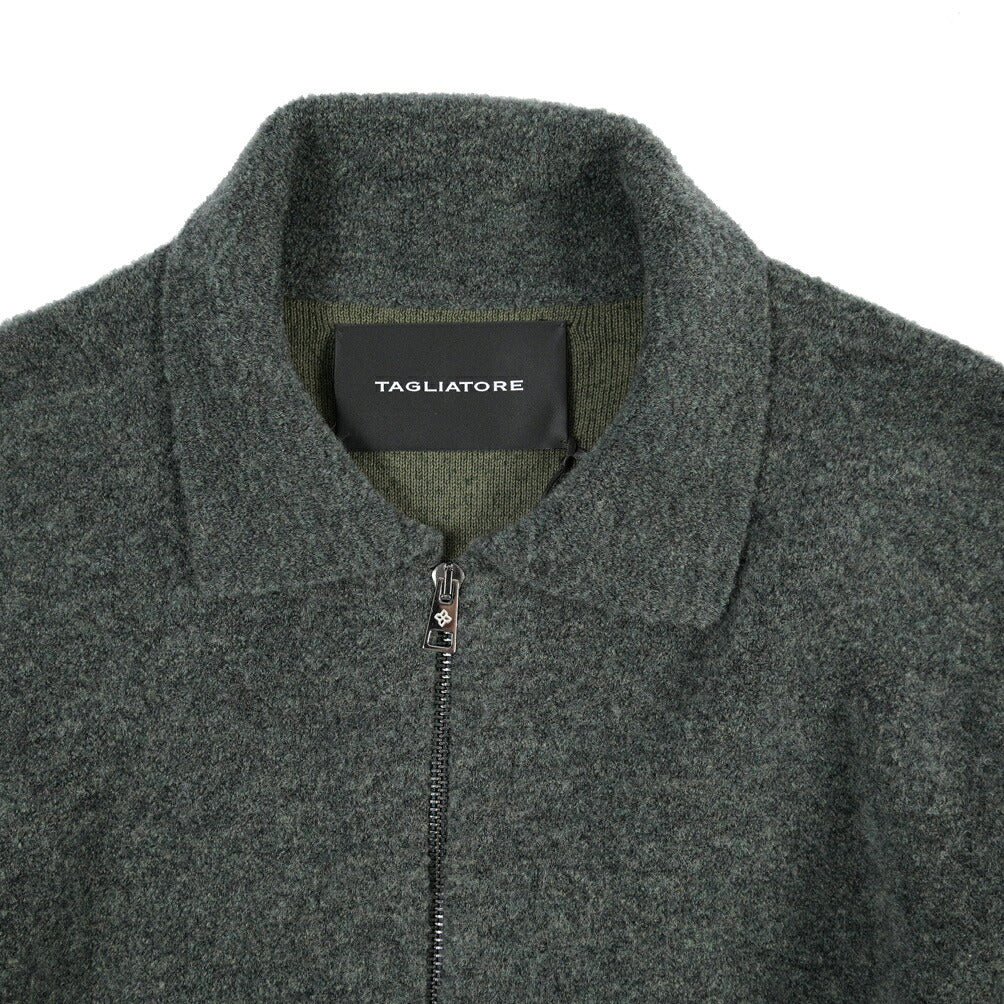 26-27AW TAGLIATORE “KEID” コットン混ウール ニットブルゾン