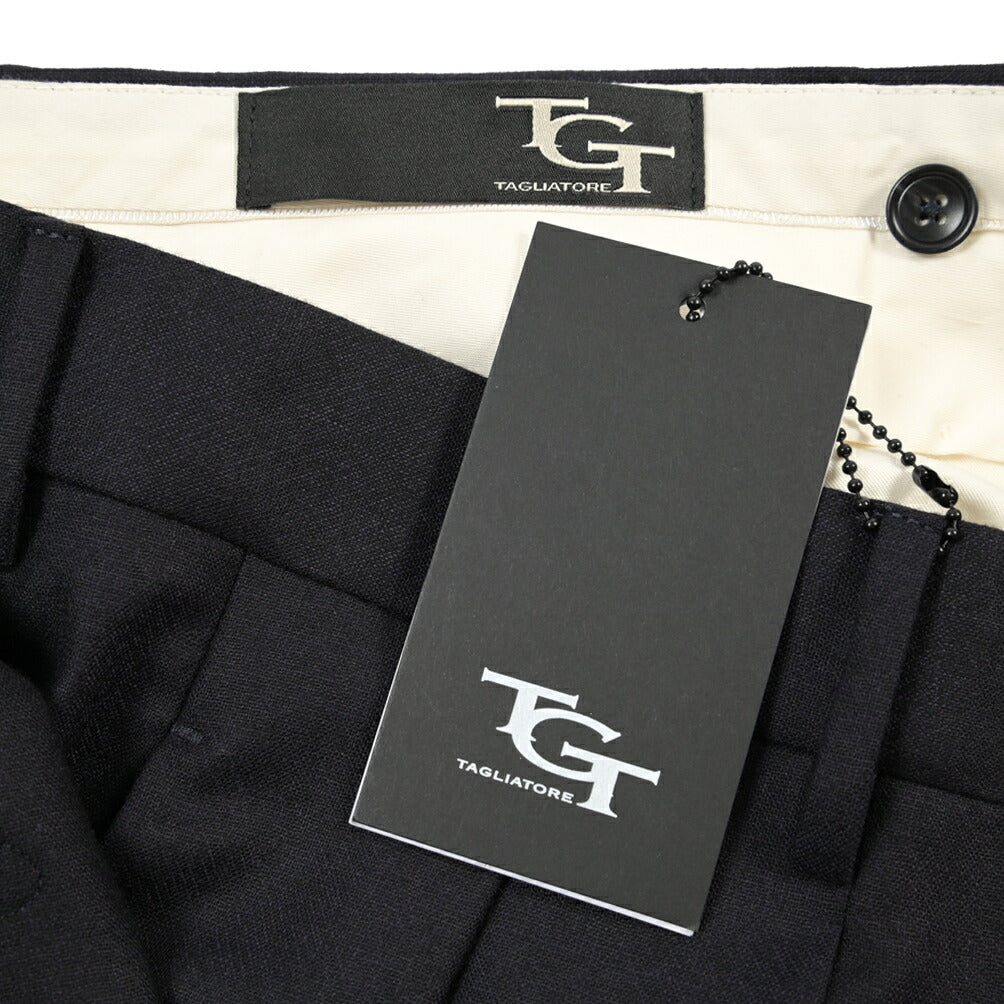 26-27AW TAGLIATORE カシミヤ混ウール ツータックワイドスラックス / P-NEVIL24 TGT