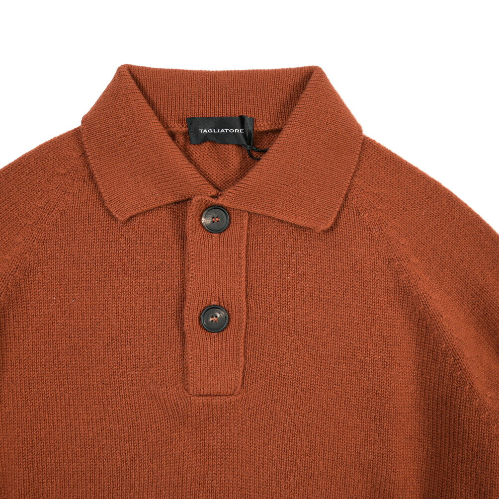 26-27AW TAGLIATORE “VOLTAIRE” カシミヤ100% ミドルゲージニットポロシャツ