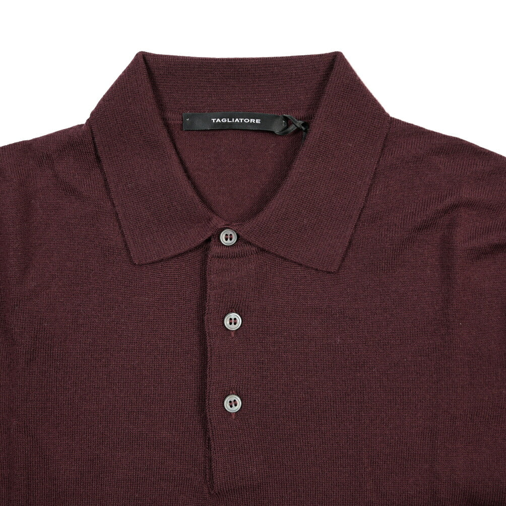 26-27AW TAGLIATORE “PALMER” シルク混ウール ハイゲージ長袖ニットポロシャツ
