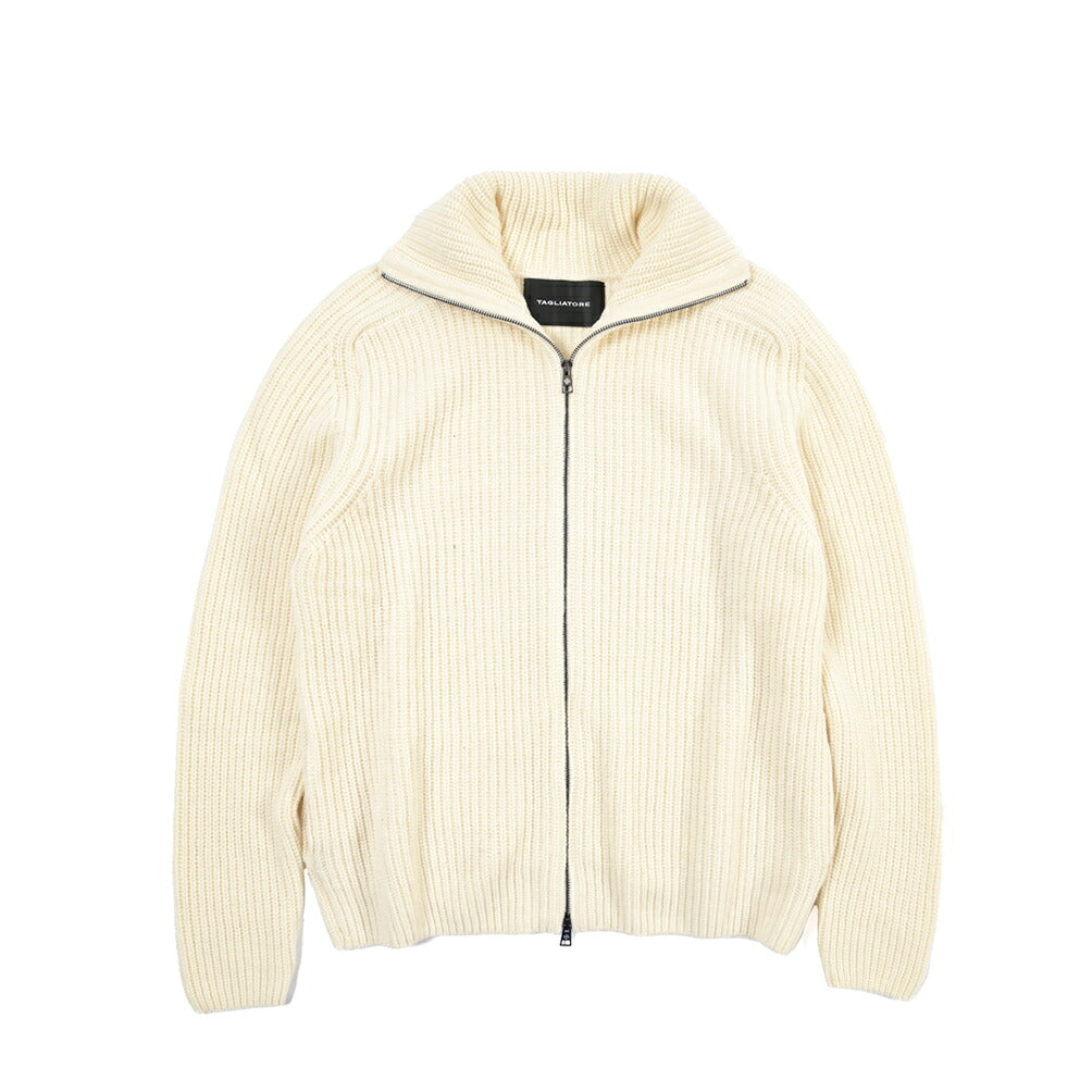 26-27AW TAGLIATORE “DUNDRET” ウールリブ ローゲージニットジップセーター