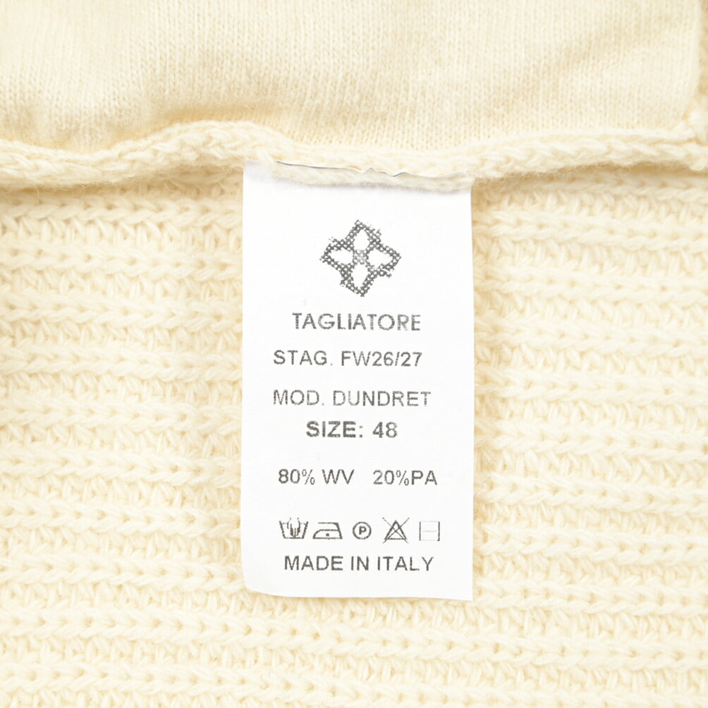 26-27AW TAGLIATORE “DUNDRET” ウールリブ ローゲージニットジップセーター