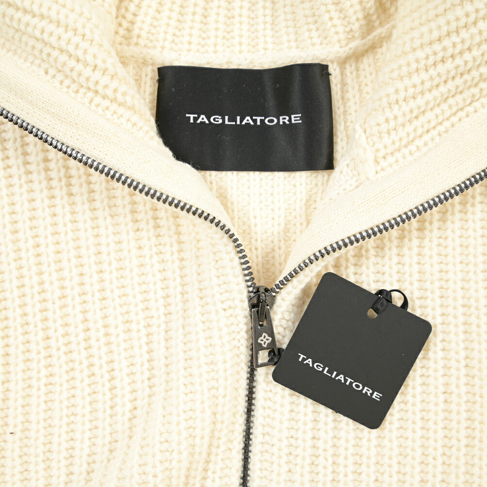 26-27AW TAGLIATORE “DUNDRET” ウールリブ ローゲージニットジップセーター