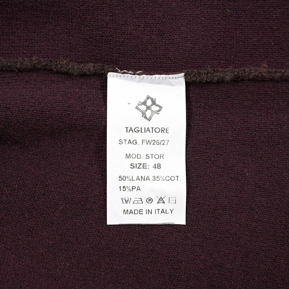 26-27AW TAGLIATORE “STOR” コットン混ウール ミドルゲージニットカーディガン