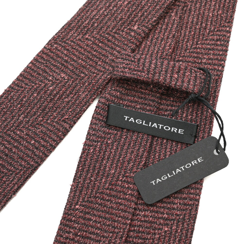26-27AW TAGLIATORE シルク混ウール ヘリンボーン柄ネクタイ