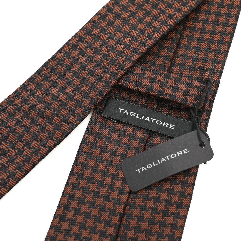 26-27AW TAGLIATORE ウール混シルク 千鳥格子柄ネクタイ