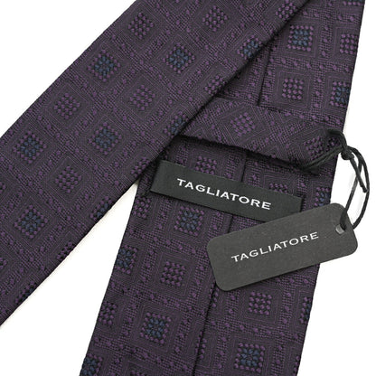 26-27AW TAGLIATORE シルク100% 幾何柄ネクタイ