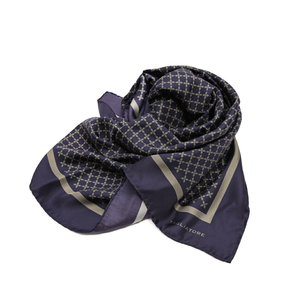 26-27AW TAGLIATORE シルク100% 幾何柄スカーフ