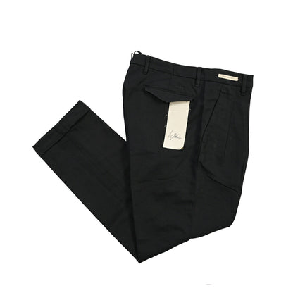 YCHAI “ROBUSTO” リネン混コットン ツータックスラックス / TAPERED FIT