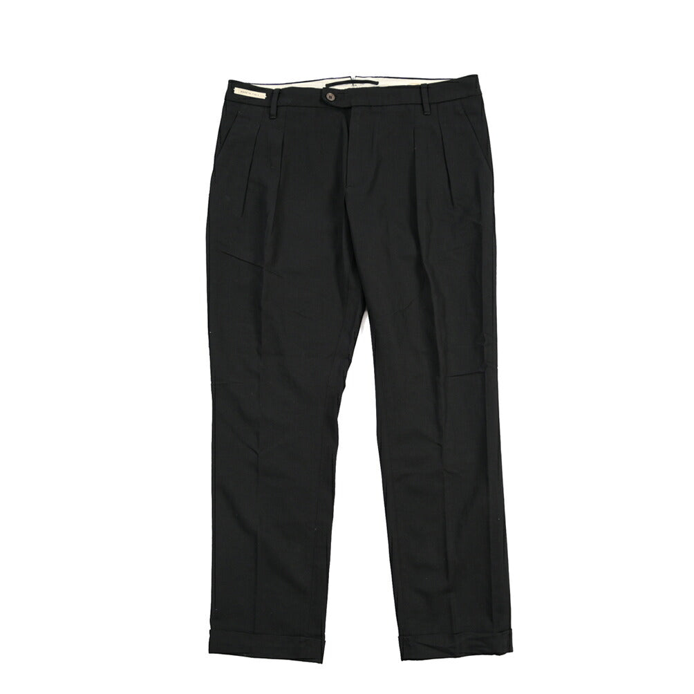 YCHAI “ROBUSTO” リネン混コットン ツータックスラックス / TAPERED FIT