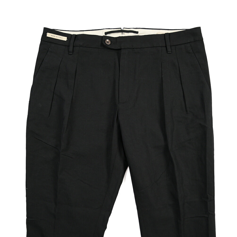 YCHAI “ROBUSTO” リネン混コットン ツータックスラックス / TAPERED FIT