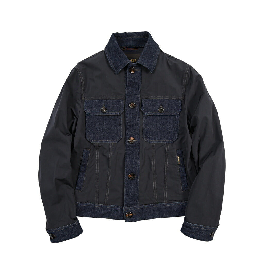 MOORER “DANTAS” デニム×ポリエステル トラックジャケット