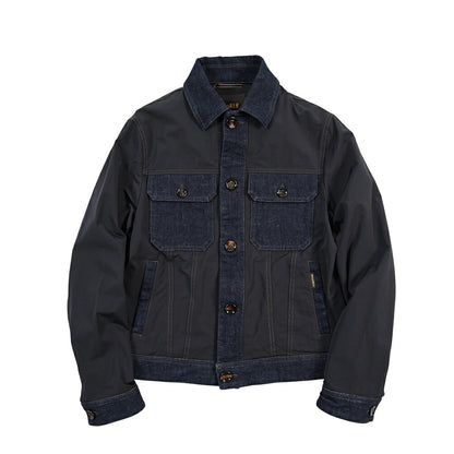 MOORER “DANTAS” デニム×ポリエステル トラックジャケット