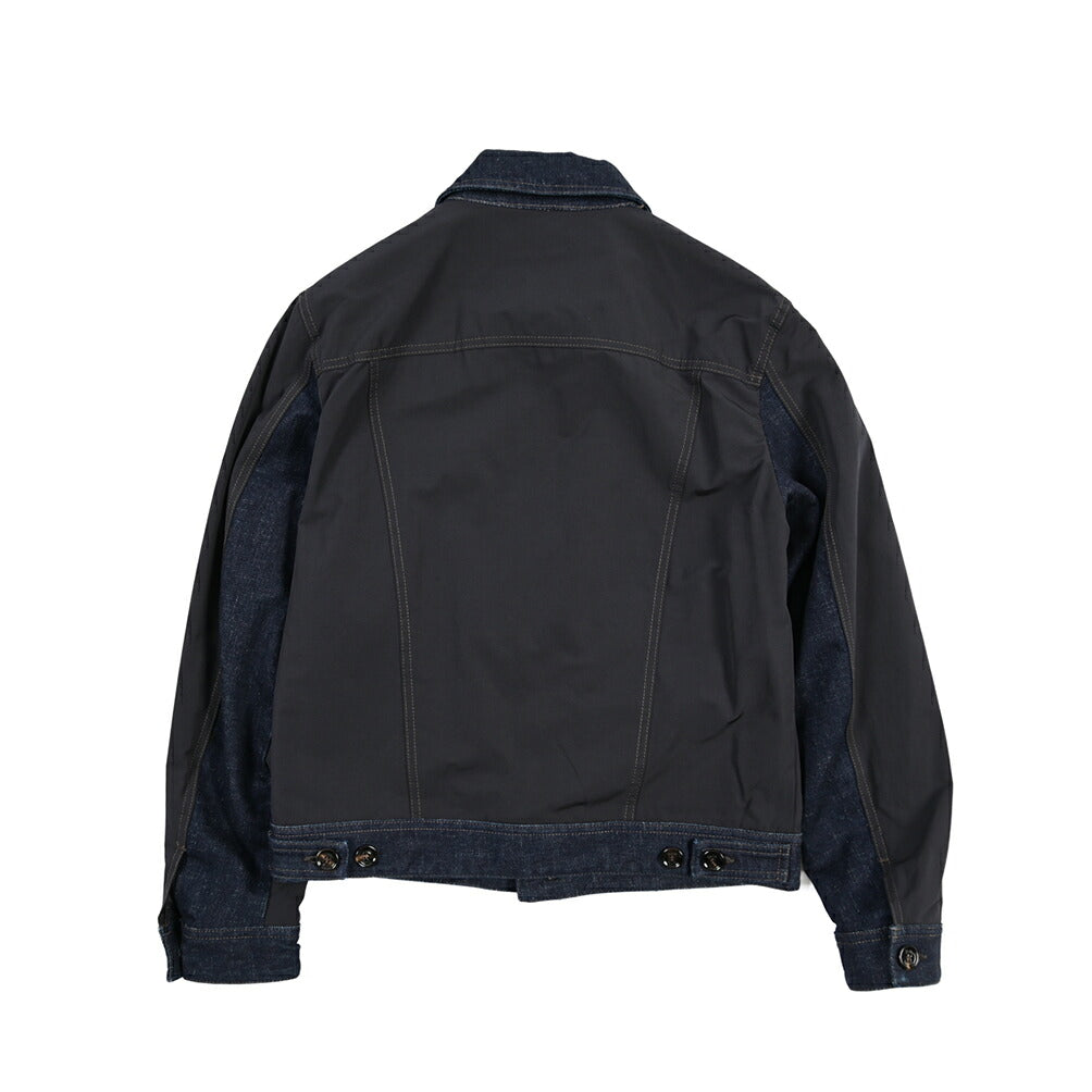 MOORER “DANTAS” デニム×ポリエステル トラックジャケット
