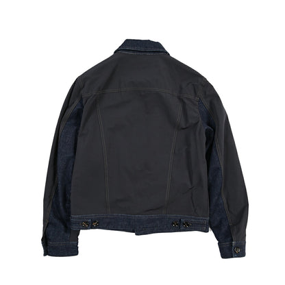 MOORER “DANTAS” デニム×ポリエステル トラックジャケット