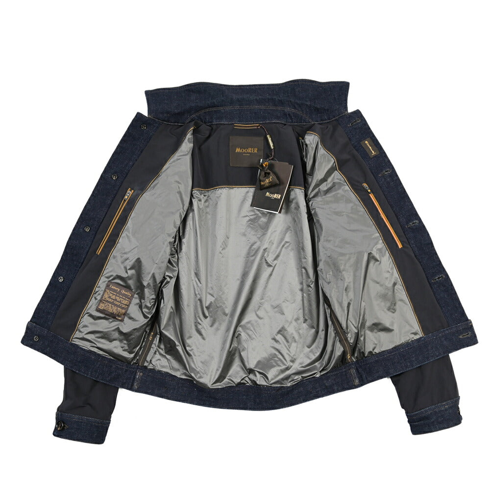 MOORER “DANTAS” デニム×ポリエステル トラックジャケット