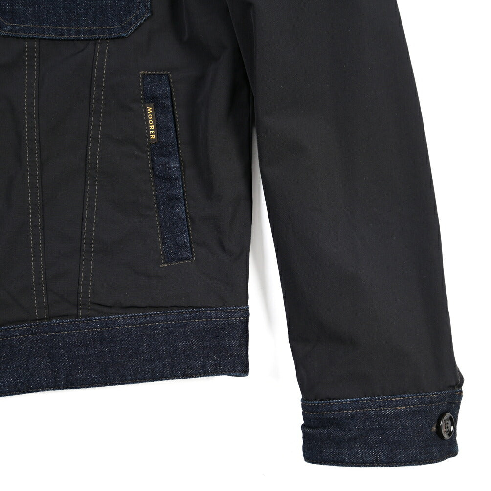 MOORER “DANTAS” デニム×ポリエステル トラックジャケット